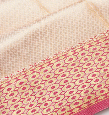 Kanchipuram Silk Brocade Off White Saree