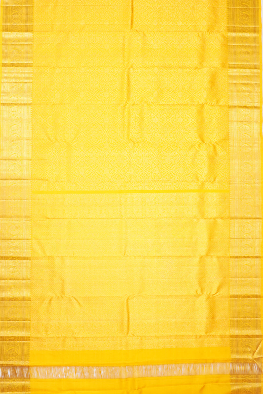 Kanchipuram Silk Brocade Yellow Saree
