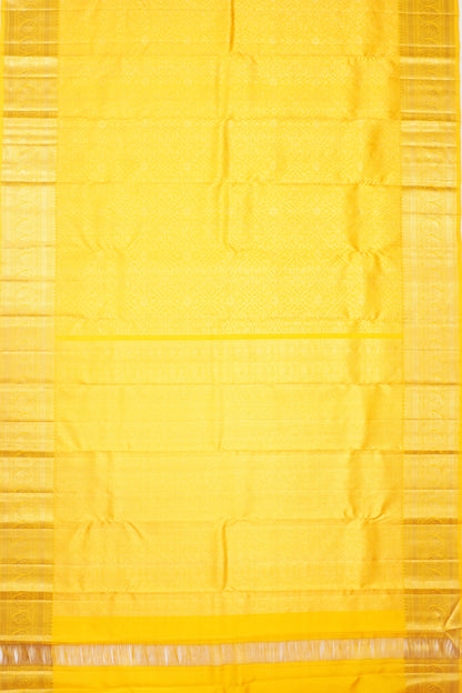 Kanchipuram Silk Brocade Yellow Saree