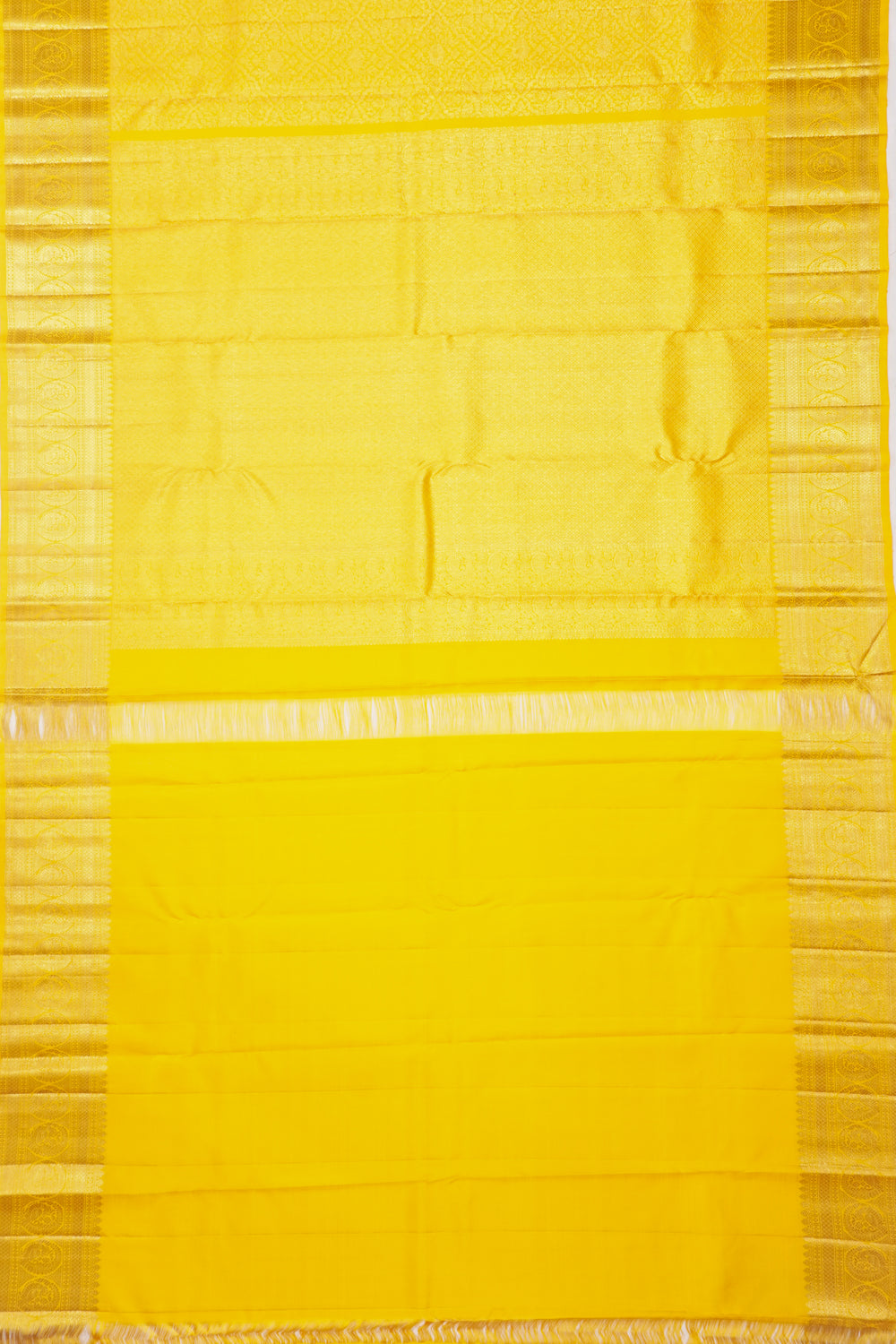 Kanchipuram Silk Brocade Yellow Saree