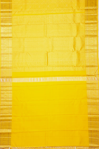 Kanchipuram Silk Brocade Yellow Saree
