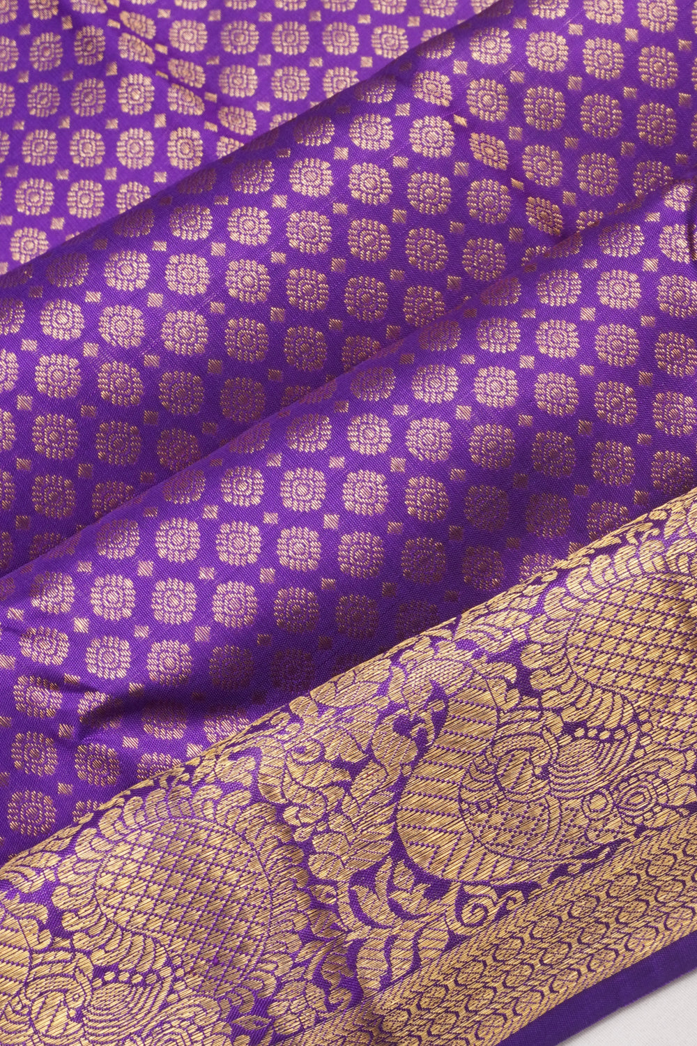 Kanchipuram Silk Brocade Purple Saree