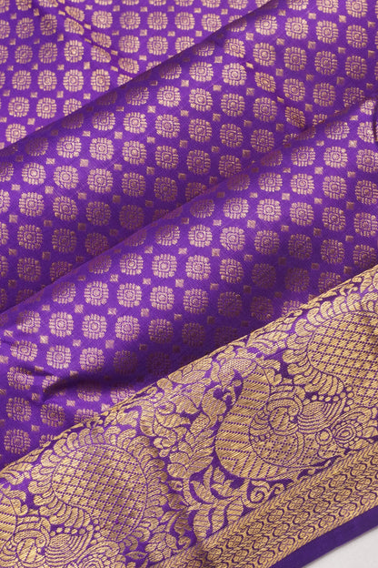 Kanchipuram Silk Brocade Purple Saree