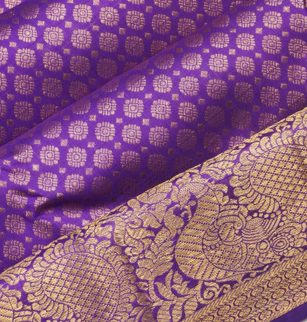 Kanchipuram Silk Brocade Purple Saree
