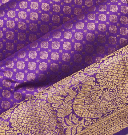 Kanchipuram Silk Brocade Purple Saree