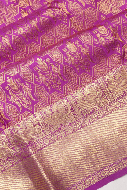 Kanchipuram Silk Brocade Purple Saree