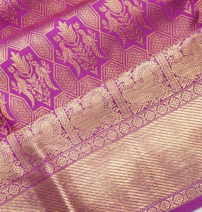 Kanchipuram Silk Brocade Purple Saree