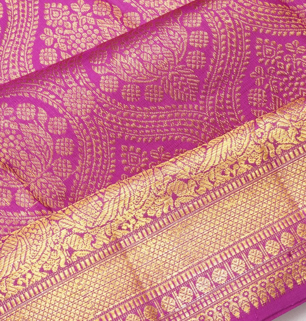 Kanchipuram Silk Brocade Purple Saree