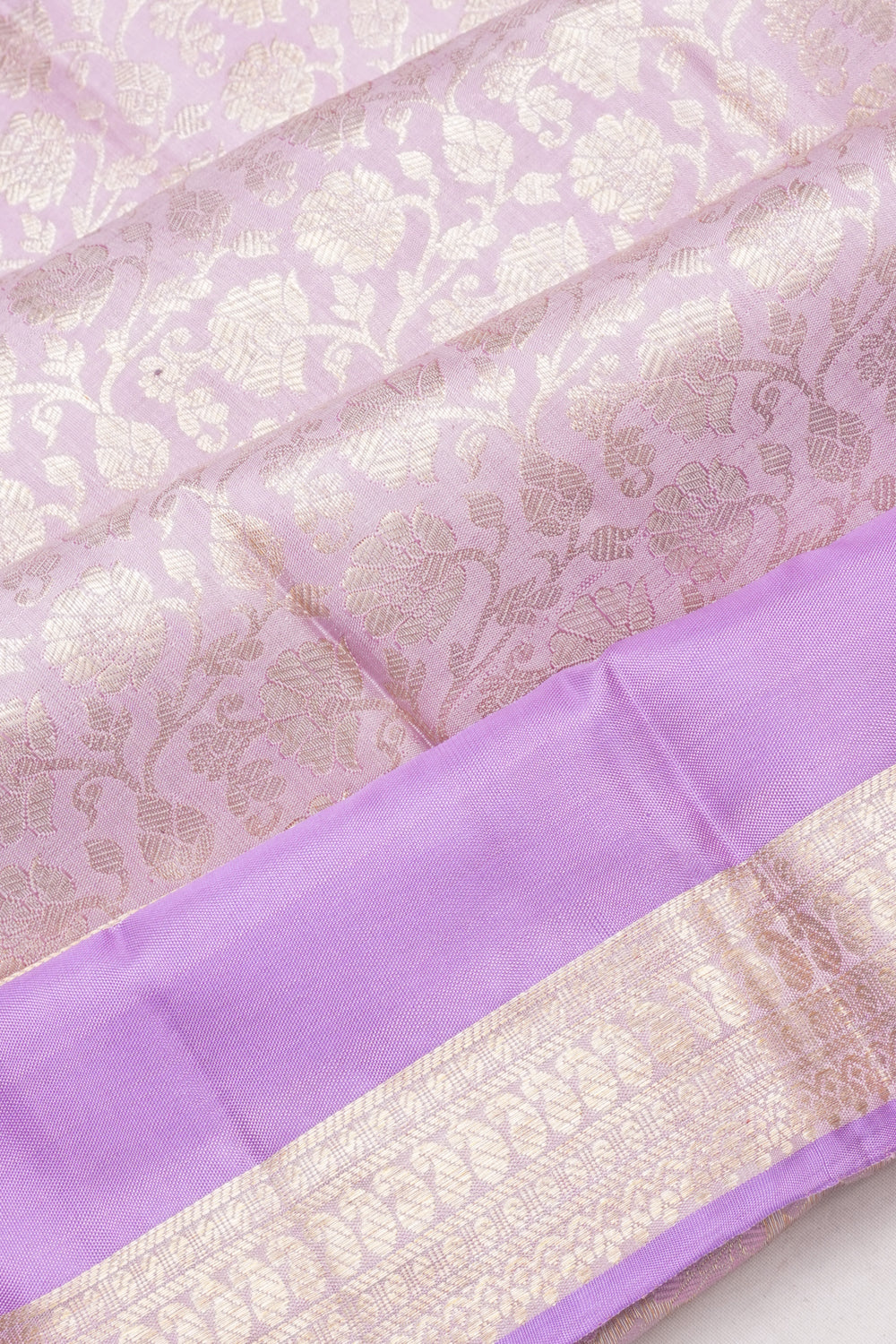 Kanchipuram Silk Brocade Lavender Saree