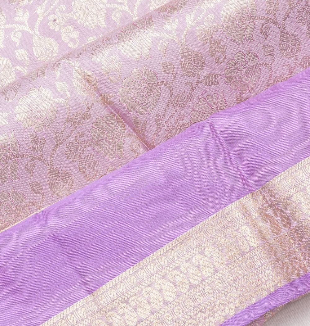Kanchipuram Silk Brocade Lavender Saree
