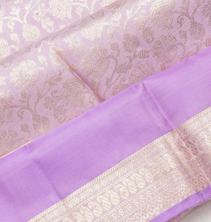 Kanchipuram Silk Brocade Lavender Saree
