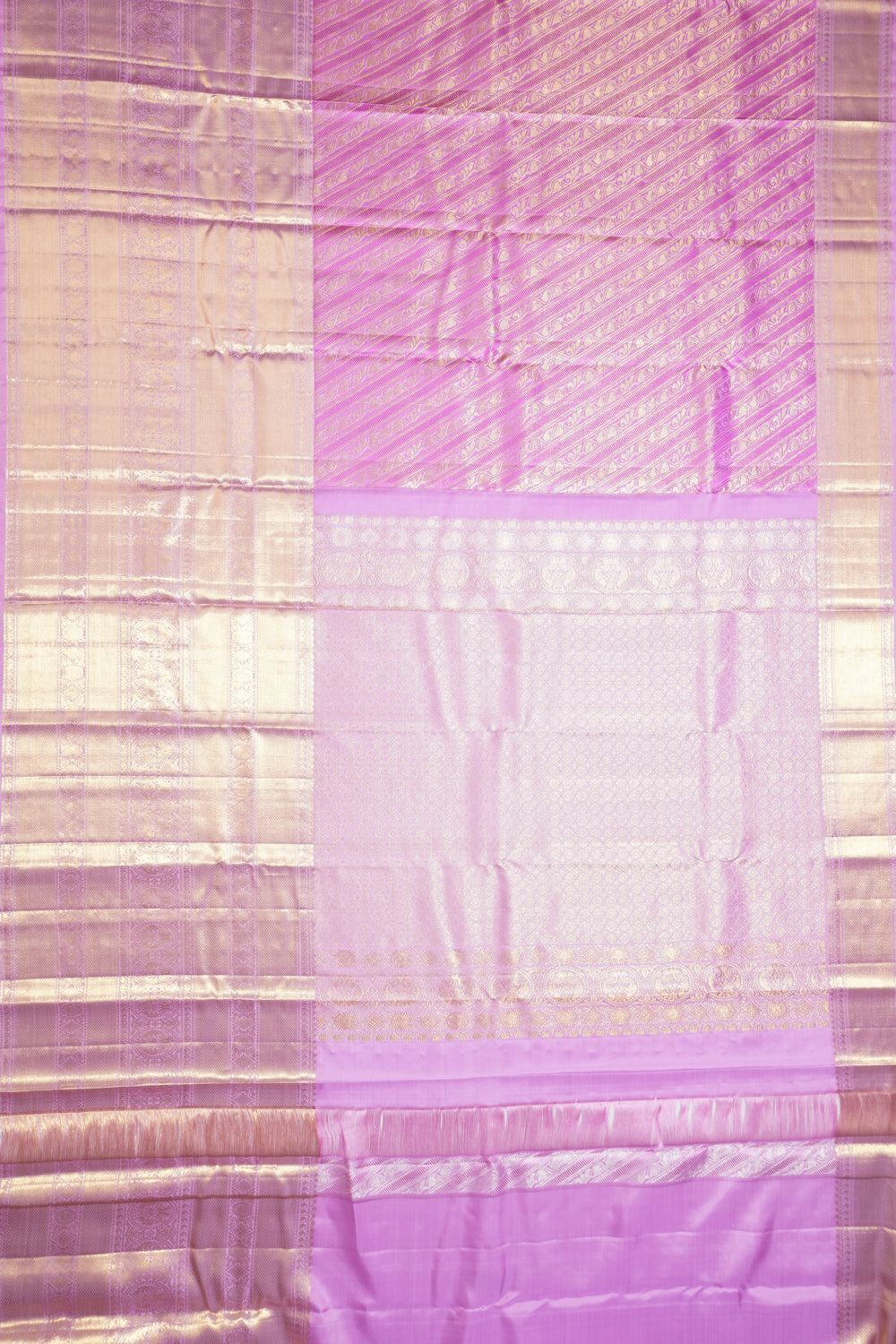 Kanchipuram Silk Brocade Lavender Saree