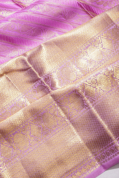 Kanchipuram Silk Brocade Lavender Saree