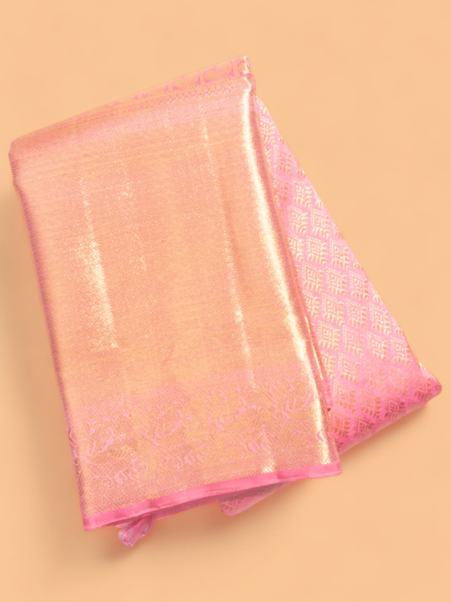 Kanchipuram Silk Brocade Pink Saree