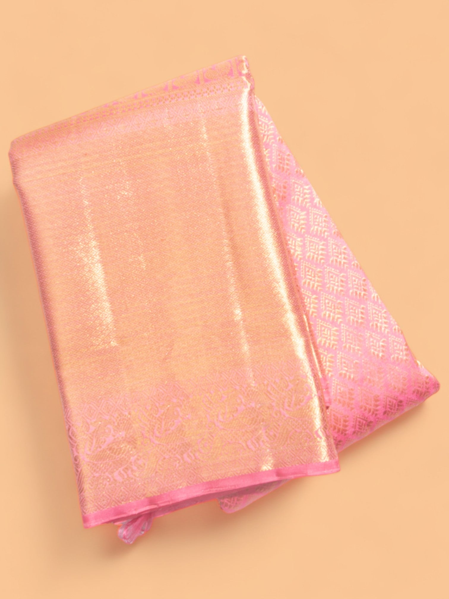 Kanchipuram Silk Brocade Pink Saree