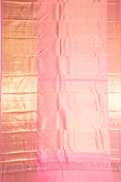 Kanchipuram Silk Brocade Pink Saree