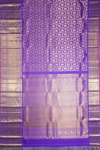 Kanchipuram Silk Brocade Royal Blue Saree