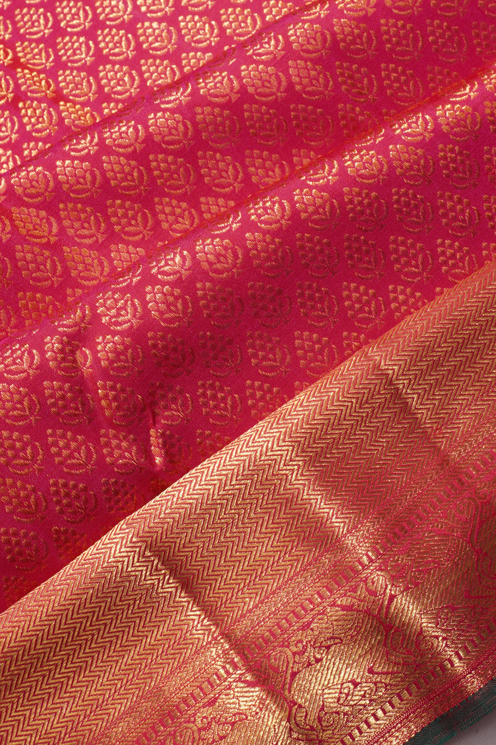Kanchipuram Silk Brocade Pink Saree