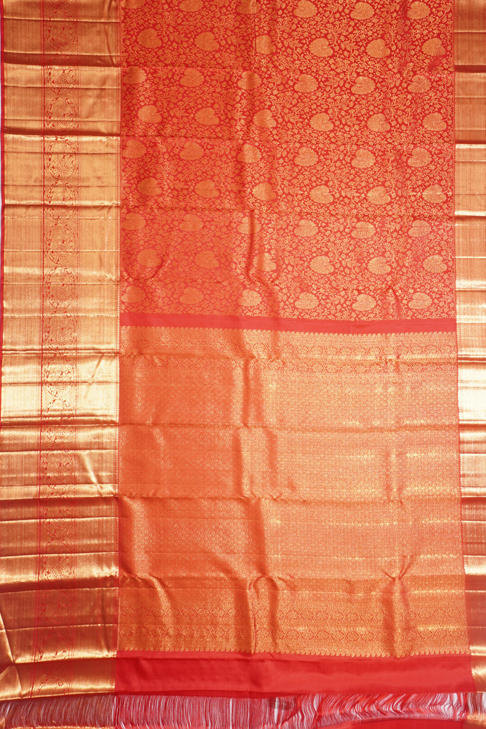 Kanchipuram Silk Brocade Red Saree
