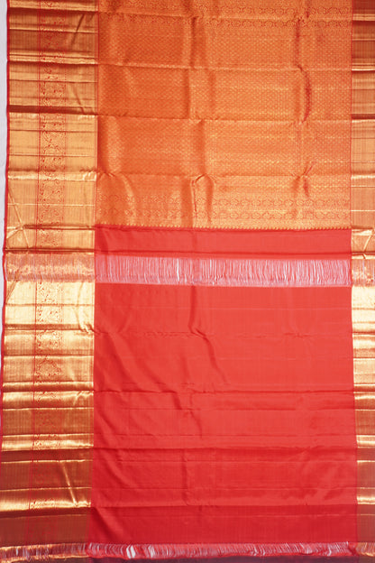 Kanchipuram Silk Brocade Red Saree