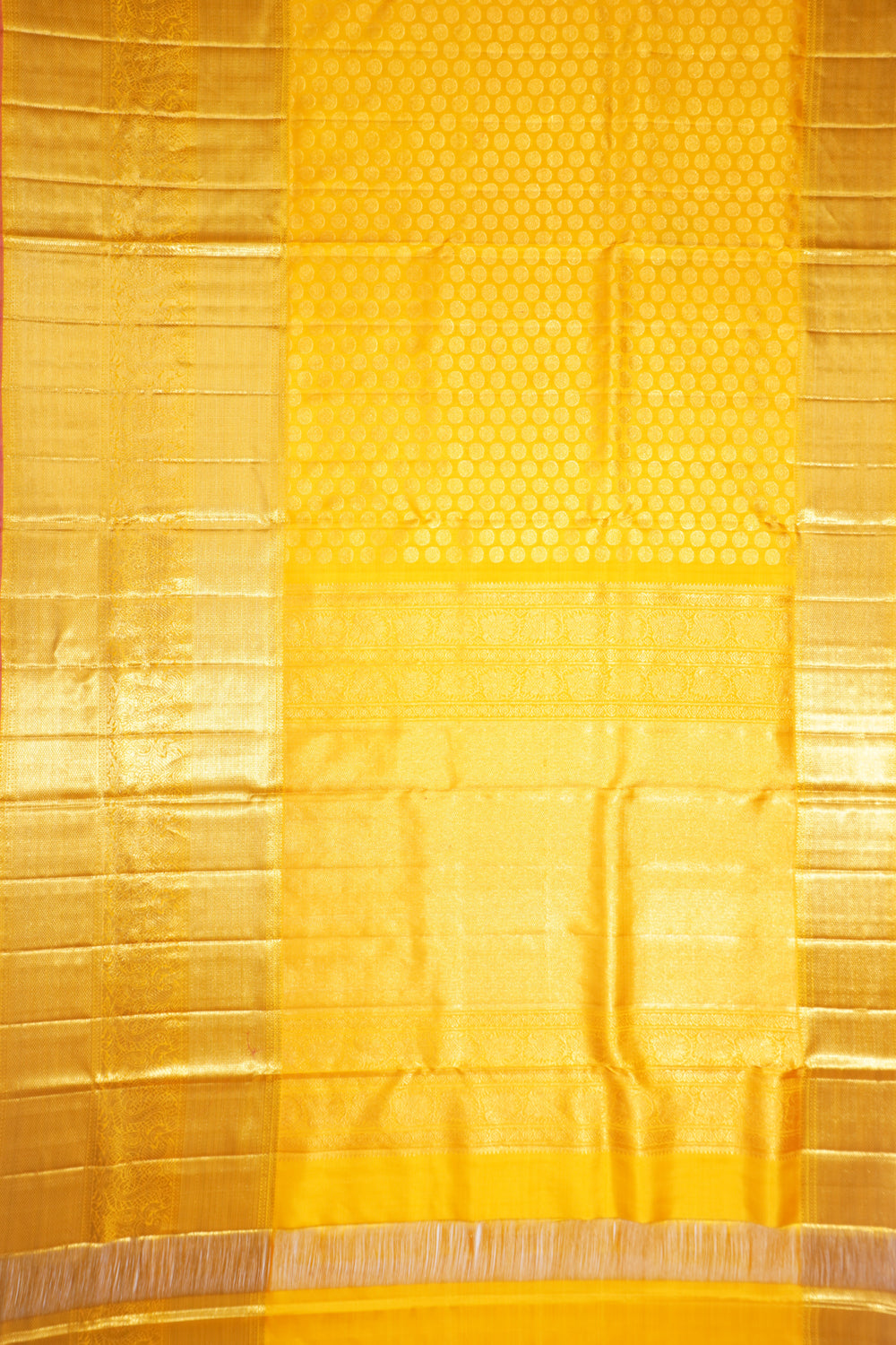 Kanchipuram Silk Butta Yellow Saree