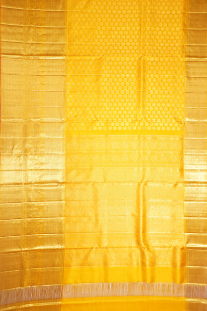 Kanchipuram Silk Butta Yellow Saree