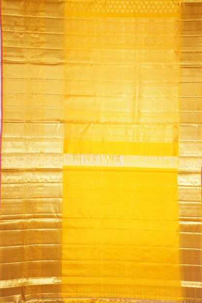 Kanchipuram Silk Butta Yellow Saree