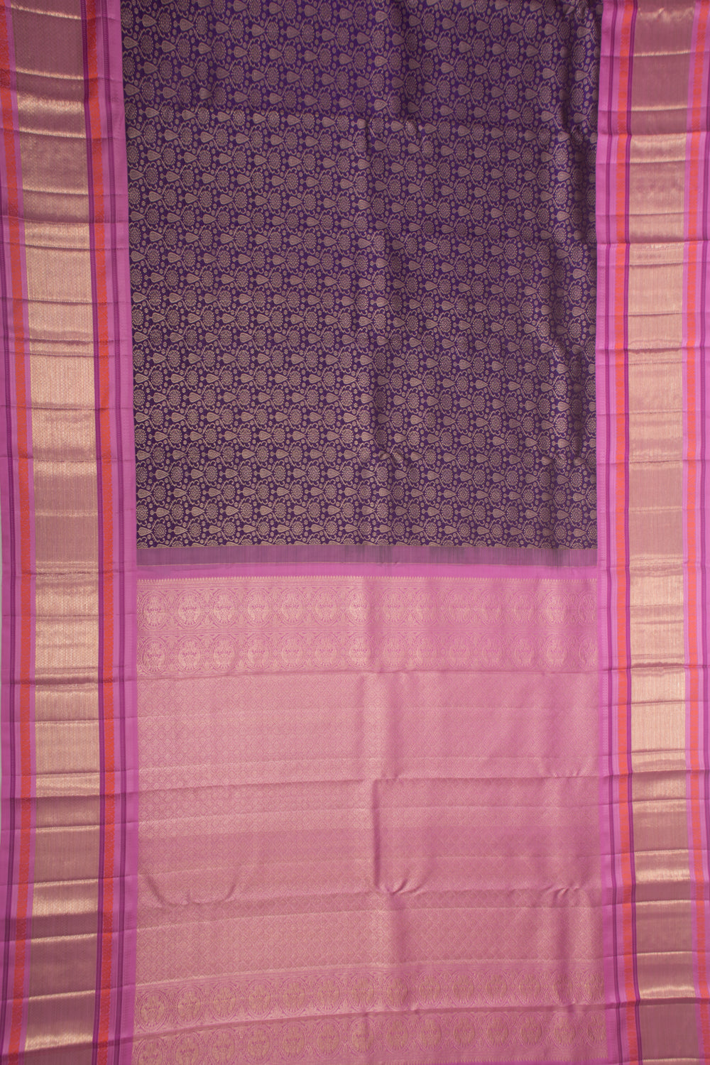 Kanchipuram Silk Brocade Blue Saree