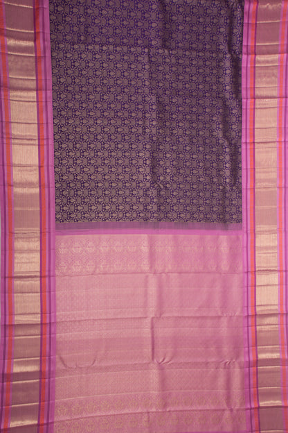 Kanchipuram Silk Brocade Blue Saree