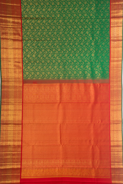 Kanchipuram Silk Jaal Green Saree