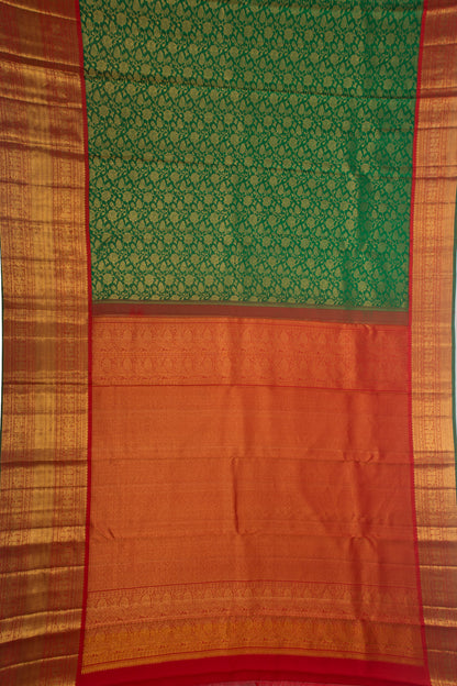 Kanchipuram Silk Jaal Green Saree