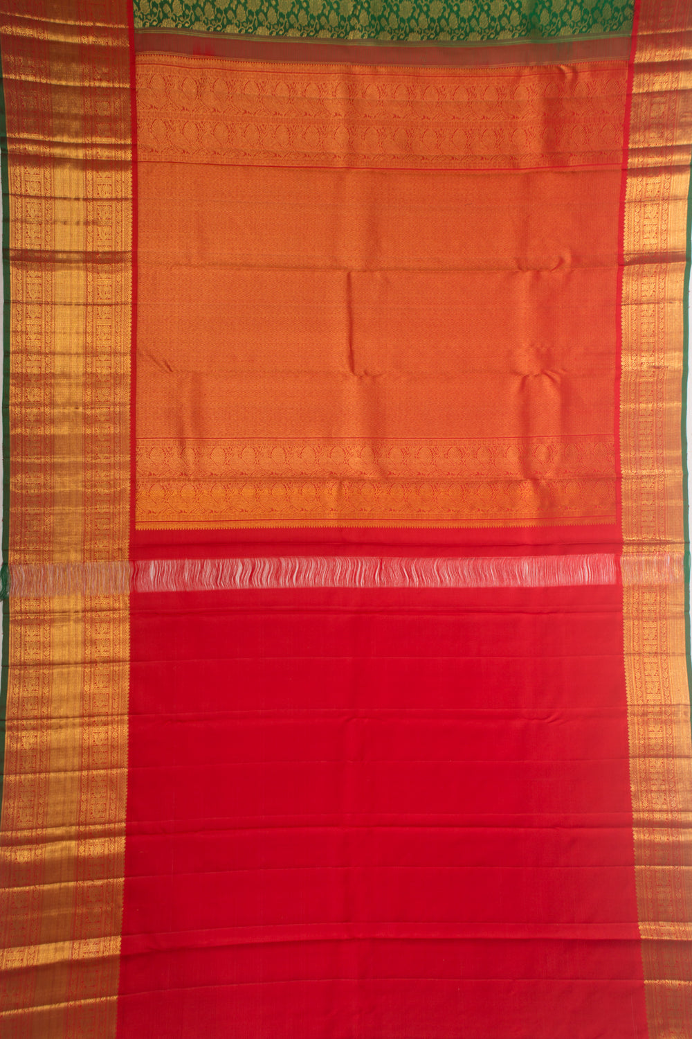 Kanchipuram Silk Jaal Green Saree