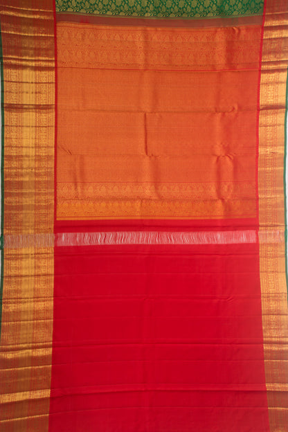 Kanchipuram Silk Jaal Green Saree