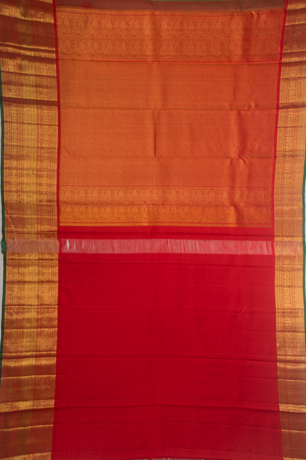 Kanchipuram Silk Jaal Green Saree
