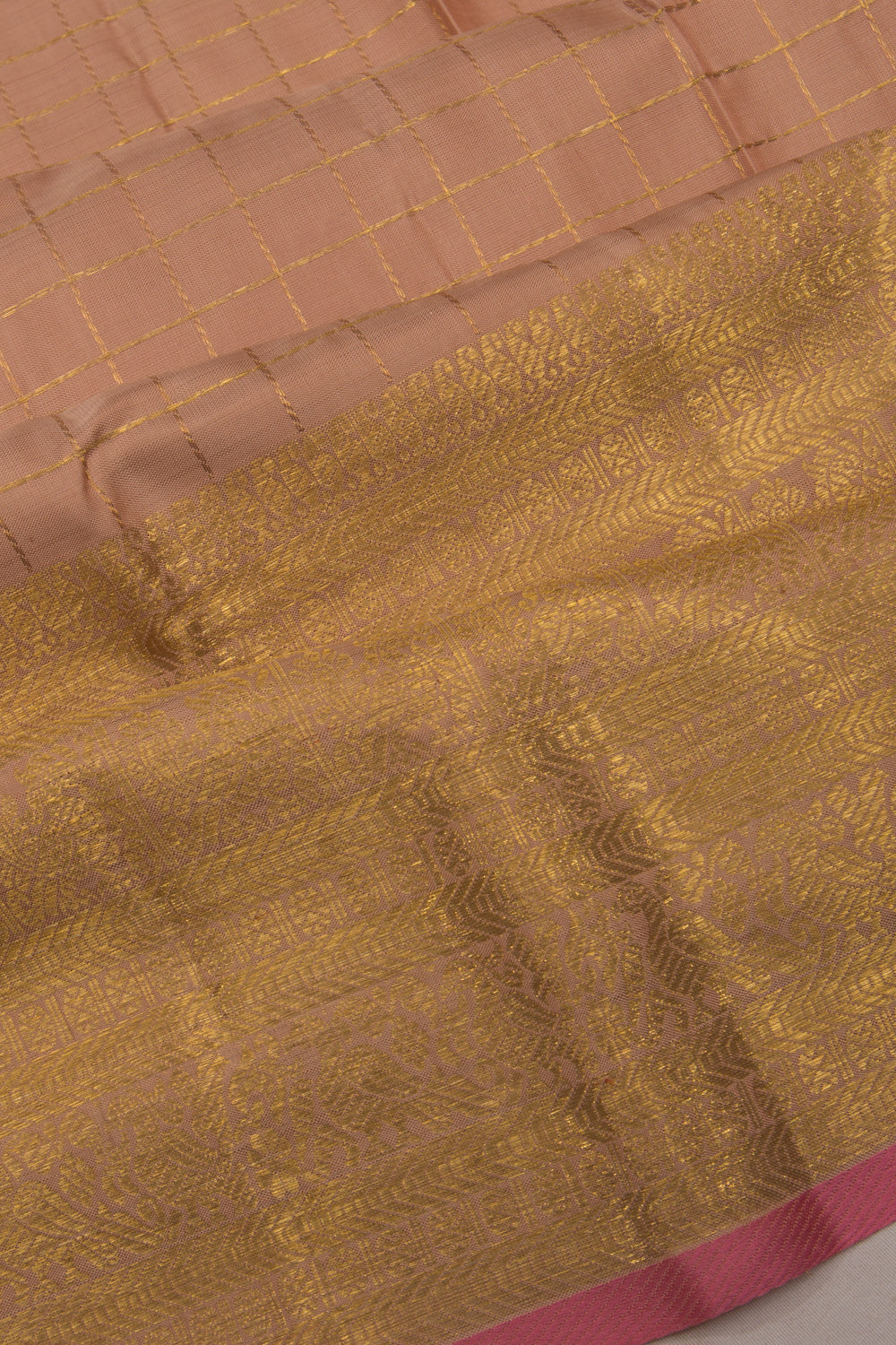 Kanchipuram Silk Checks Snuff Saree
