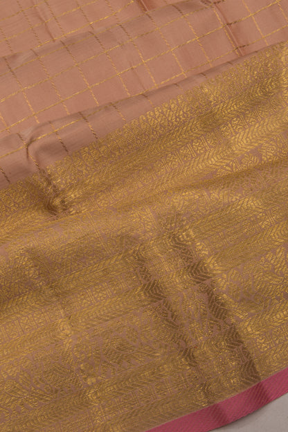 Kanchipuram Silk Checks Snuff Saree