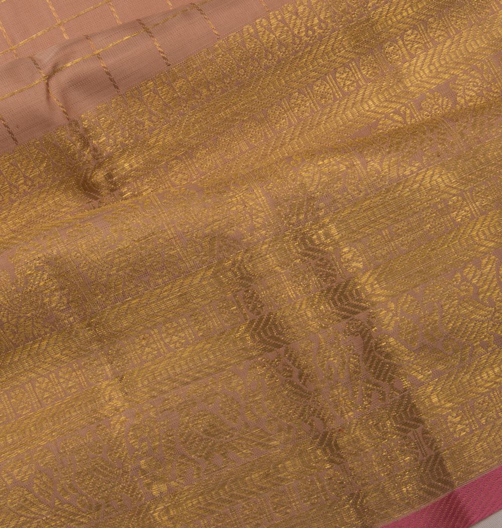 Kanchipuram Silk Checks Snuff Saree