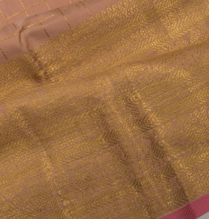 Kanchipuram Silk Checks Snuff Saree