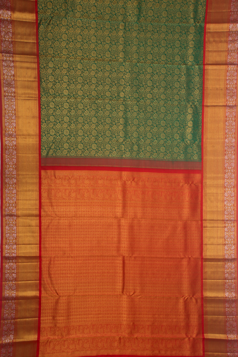Kanchipuram Silk Brocade Green Saree
