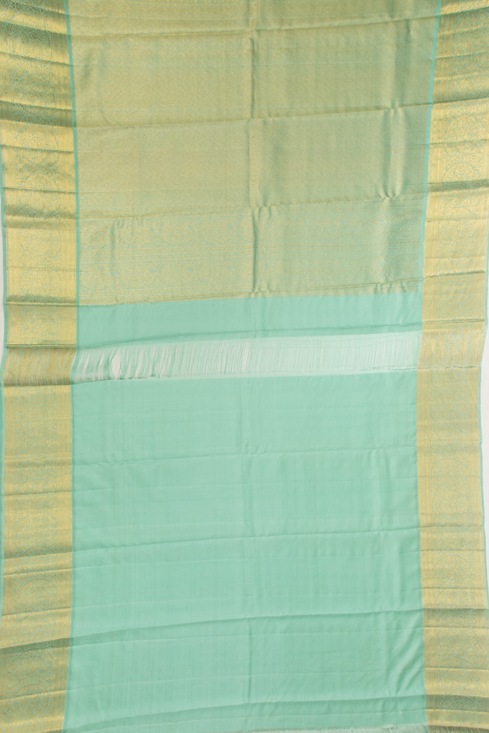 Kanchipuram Silk Horizontal Lines Sea Green Saree