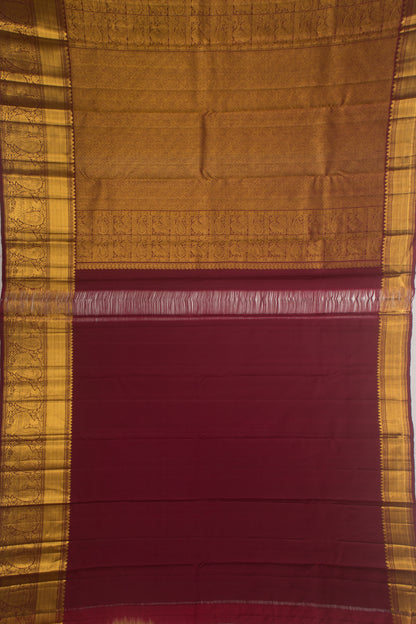 Kanchipuram Silk Brocade Cream Saree
