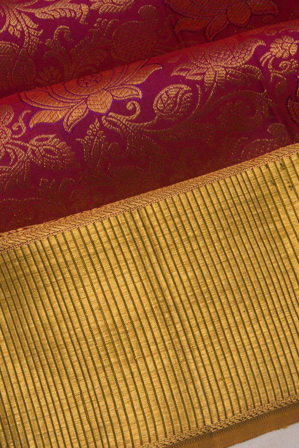 Kanchipuram Silk Brocade Pink Saree
