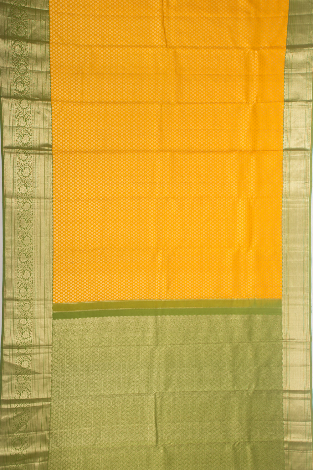 Kanchipuram Silk Brocade Yellow Saree