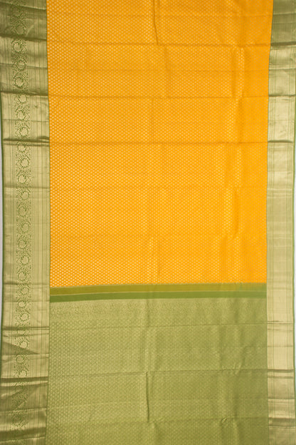 Kanchipuram Silk Brocade Yellow Saree