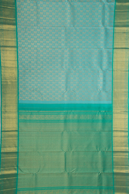Kanchipuram Silk Brocade Sea Green Saree