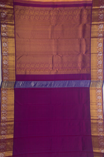 Kanchipuram Silk Brocade Peach Saree