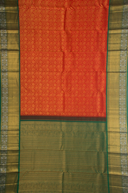 Kanchipuram Silk Brocade Red Saree