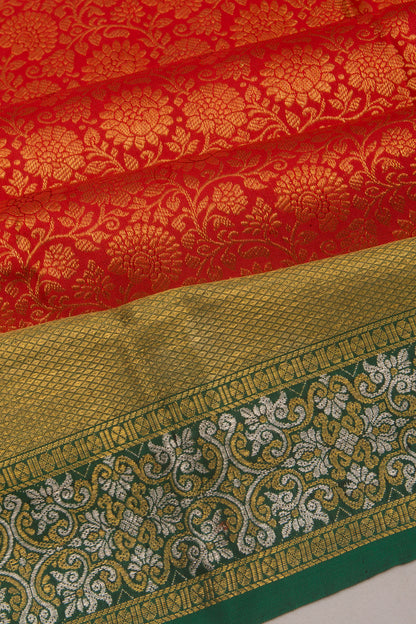 Kanchipuram Silk Brocade Red Saree