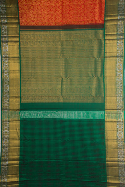 Kanchipuram Silk Brocade Red Saree