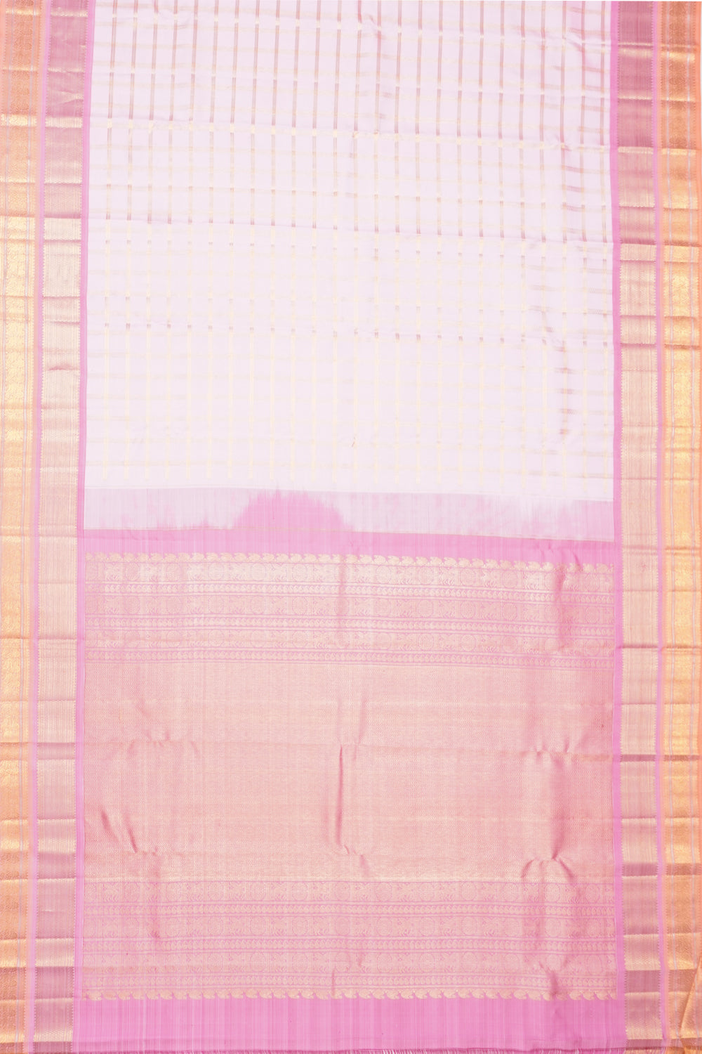 Kanchipuram Silk Checks Baby Pink Saree